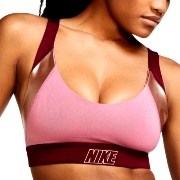 Nike Indy Light Weight Performance Dri-Fit Metallic Sports Bra -B - Picture 1 of 6